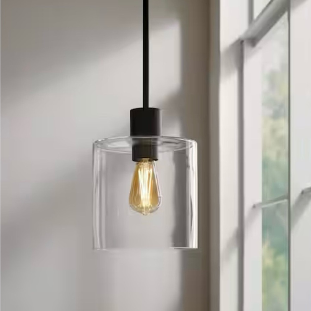New Hampton Bay Sutton Glass Pendant Light